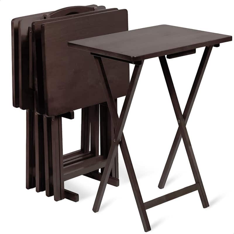 Wood TV Tray Snack Tables - Espresso