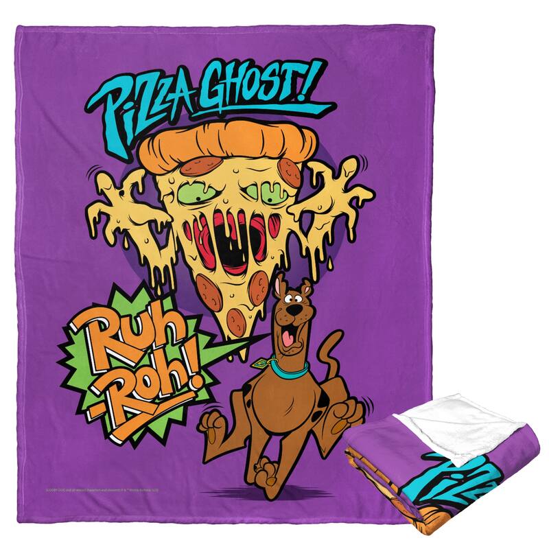 Warner Brothers Scooby-Doo Pizza Ghost Silk Touch Throw Blanket