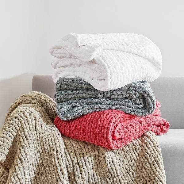slide 2 of 29, Cozy Potato® Chenille Chunky Knit Throw Blanket