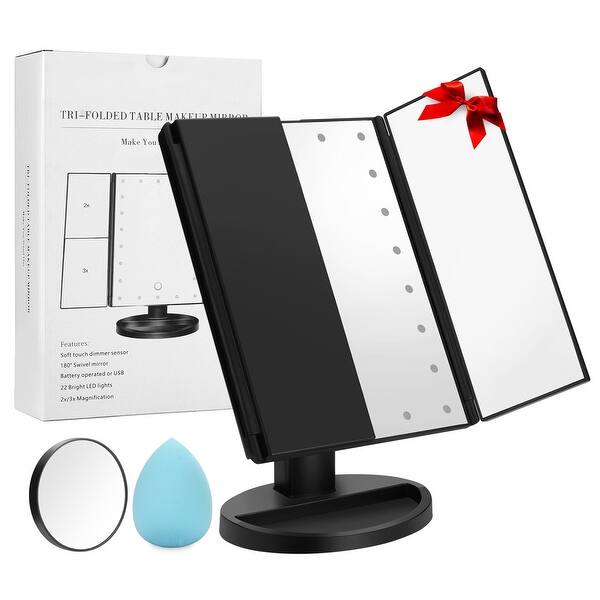 Vanity Makeup Mirror With Lights 2x 3x 10x Magnification 22 Led Illuminated M Overstock 32048070 10x magnifying makeup mirror magnification bathroom mirror + led light l. overstock com