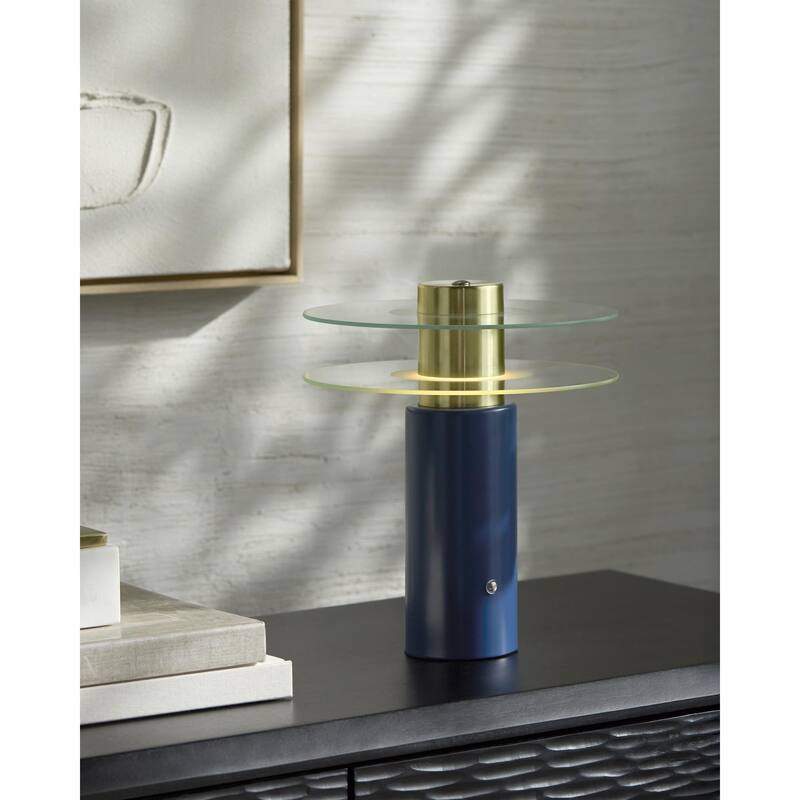 Livabliss Dualis Modern Accent Table Lamp - 10"H x 9"W x 9"D