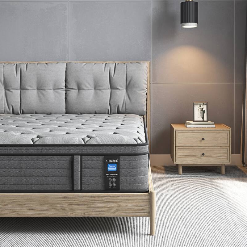 14-inch Hybrid Medium Euro Top Mattress, Pocket Spring Mattress in a Box
