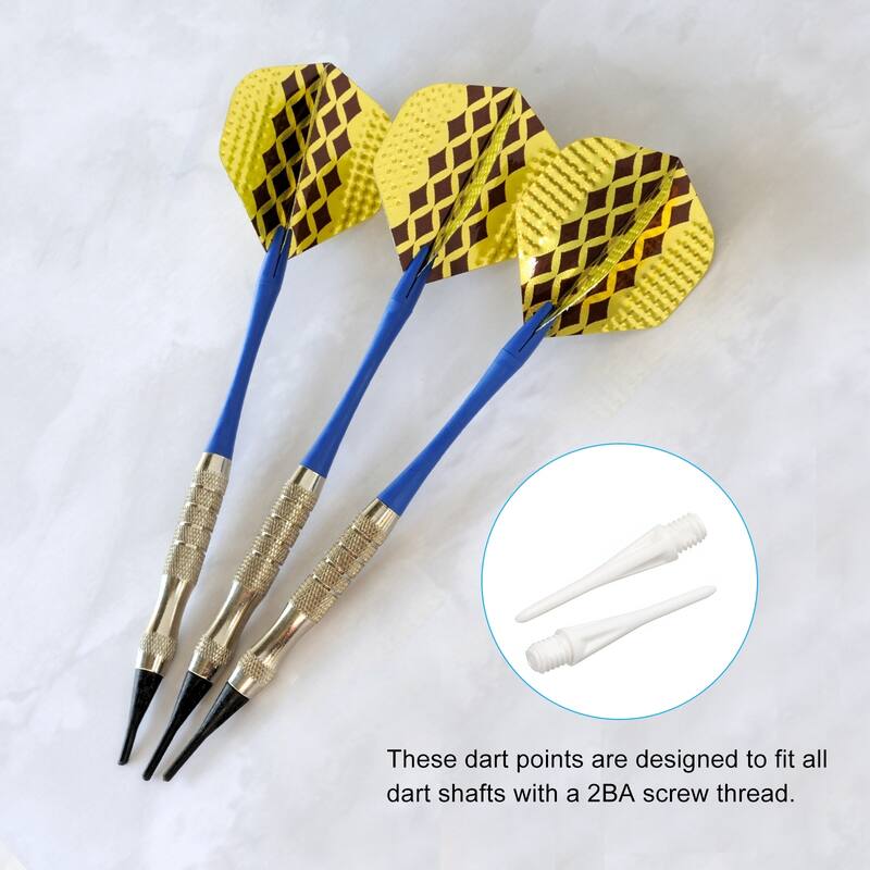 Plastic Dart Tips, 100 Pack 2BA Thread Soft Dart Tips Plastic Tip