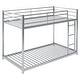 preview thumbnail 31 of 32, Twin over Twin Size Metal Low Bunk Bed with Ladder and Fence for Kids' Bedroom