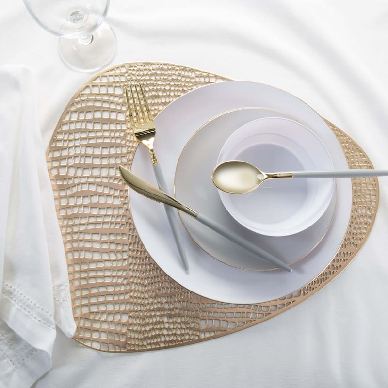 Home Details 4 Pack Oval Pebble Laser Cut Placemat