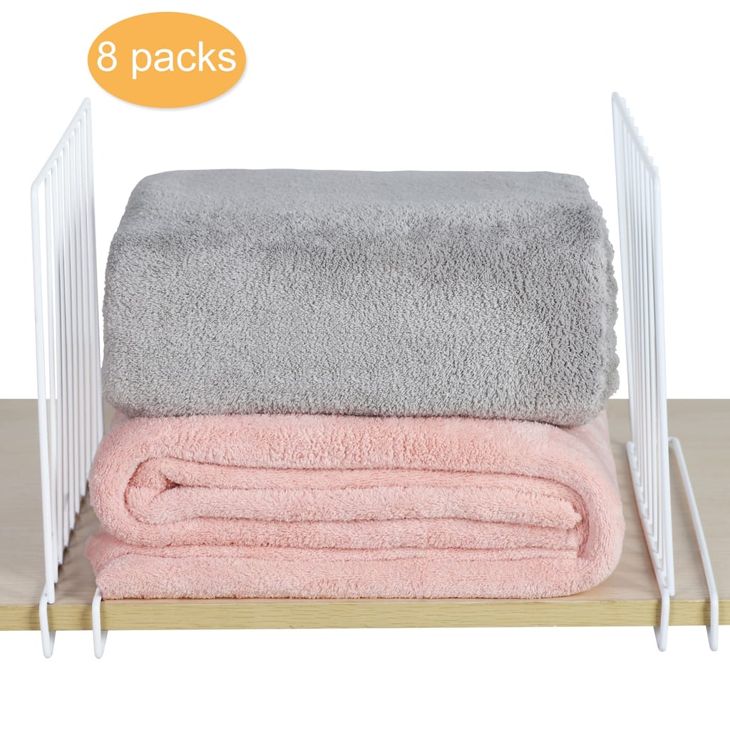 Shelf Dividers for Closet Organization, 8 Pack Metal Closet Shelf Dividers