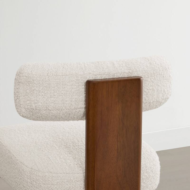 Spruce & Spring Arya Upholstered Boucle Counter Stool with Solid Wood Frame