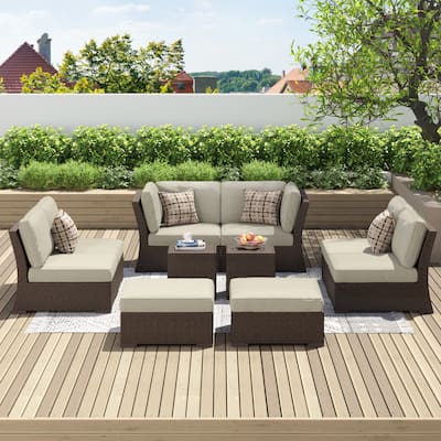 Corvus Oreanne 10-piece Brown Wicker Patio Furniture Set