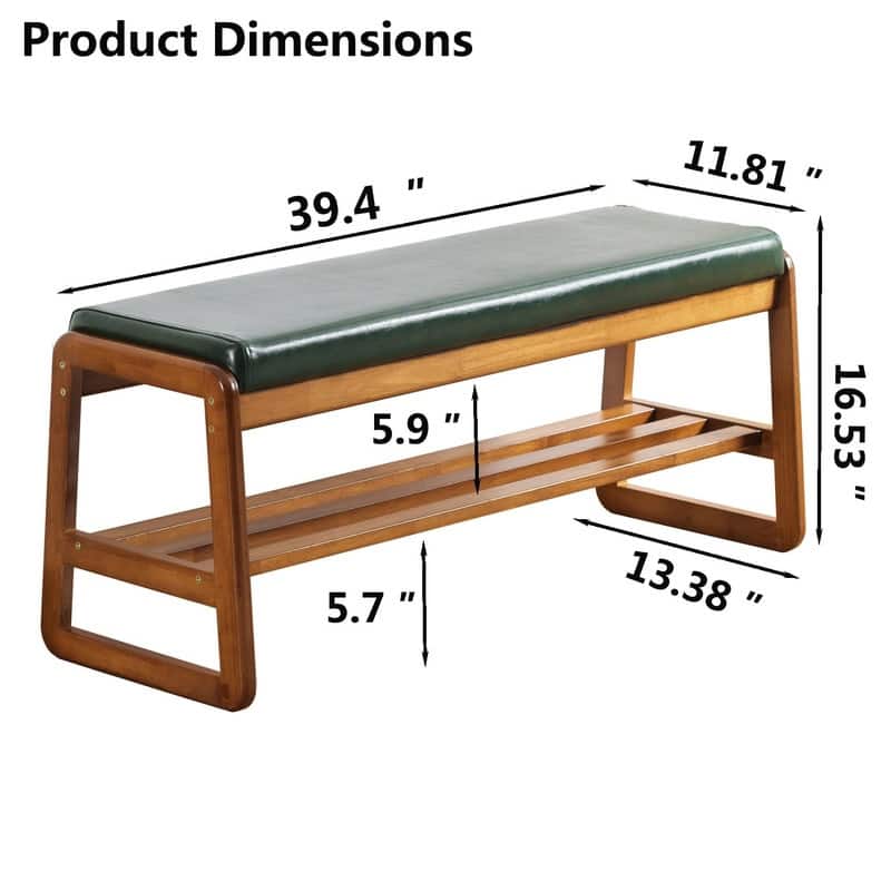 2 Tier Wooden Entryway Bench