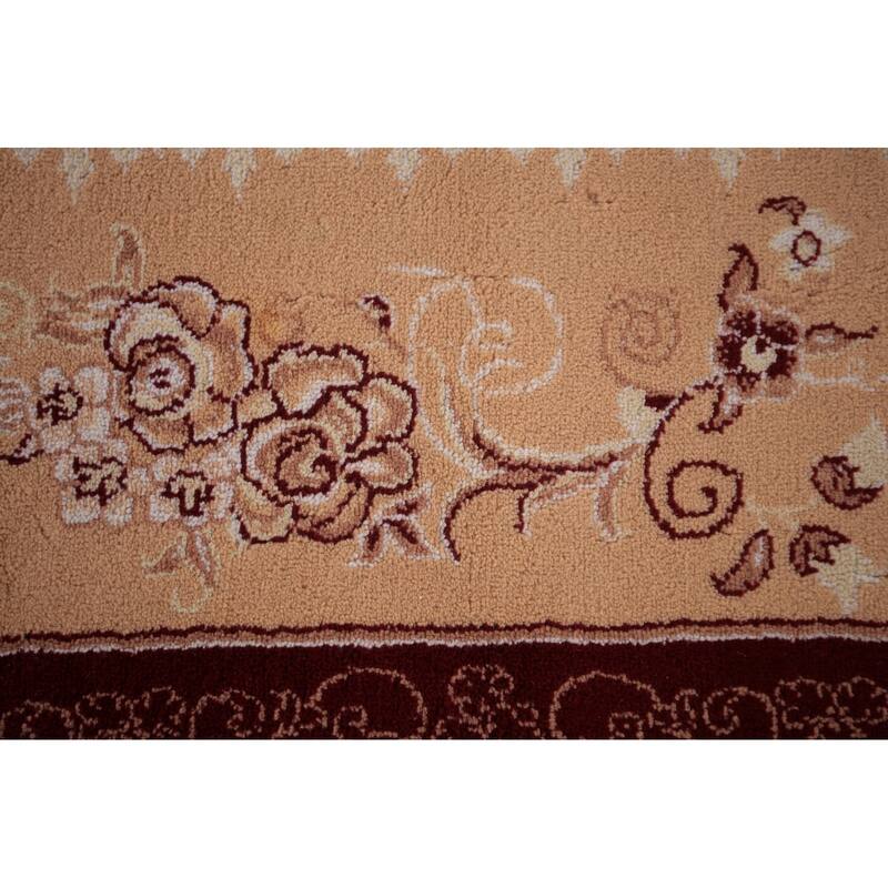 Victorian Style Kashan Turkish Area Rug Machine Made Red Carpet - 8'0" x 11'10"