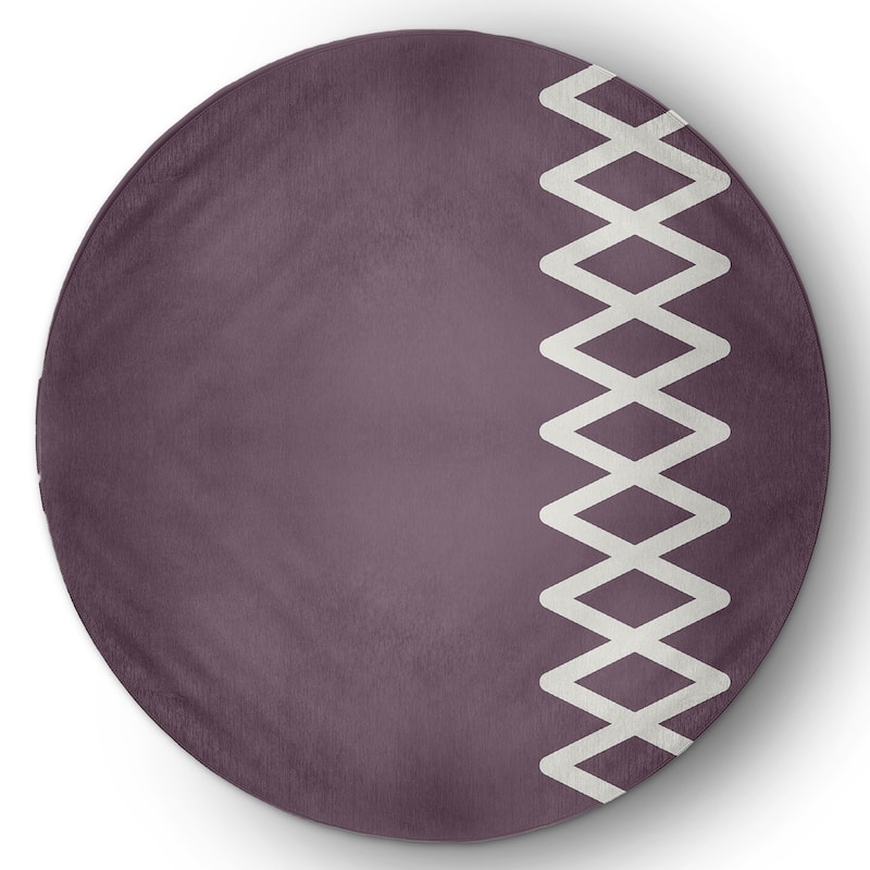 Zipper Stripe Indoor/Outdoor Rug - Dusty Purple - 5' Round