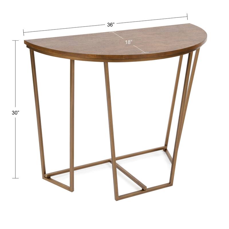 Kate and Laurel Solvay Wood and Metal Console Table - 36x18x29.75 - 36x18x29.75 - Walnut Brown
