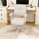 preview thumbnail 2 of 21, Leathaire Upholstered Task Home Office Chair with Cushioned Back-Beige