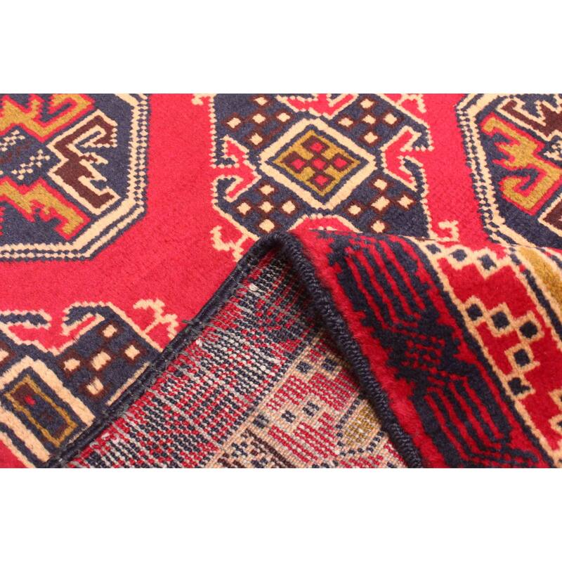 ECARPETGALLERY Hand-knotted Teimani Red Wool Rug - 2'9 x 4'9