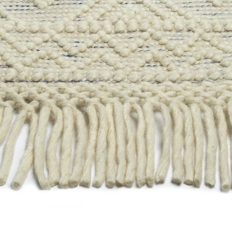 Mara Collection Ivory Square Indoor Throw Rug