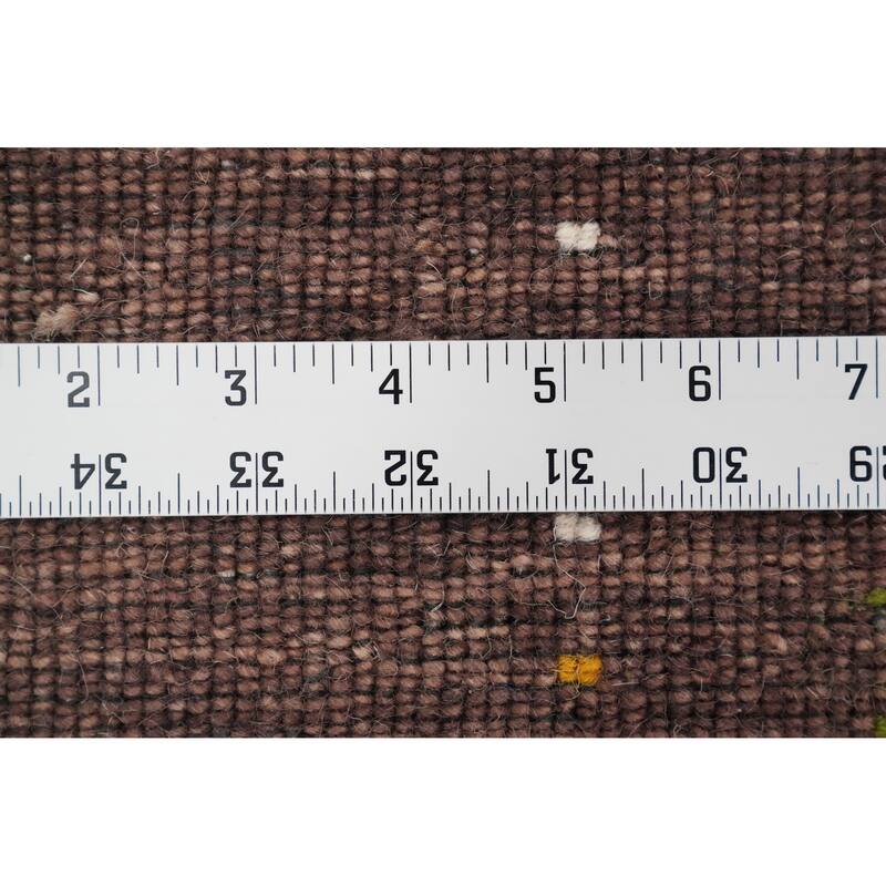 Hand Knotted Oriental 100% Wool Carpet Tribal Animal Pictorial Brown Gabbeh Area Rug - 7' 3'' X 5' 2''