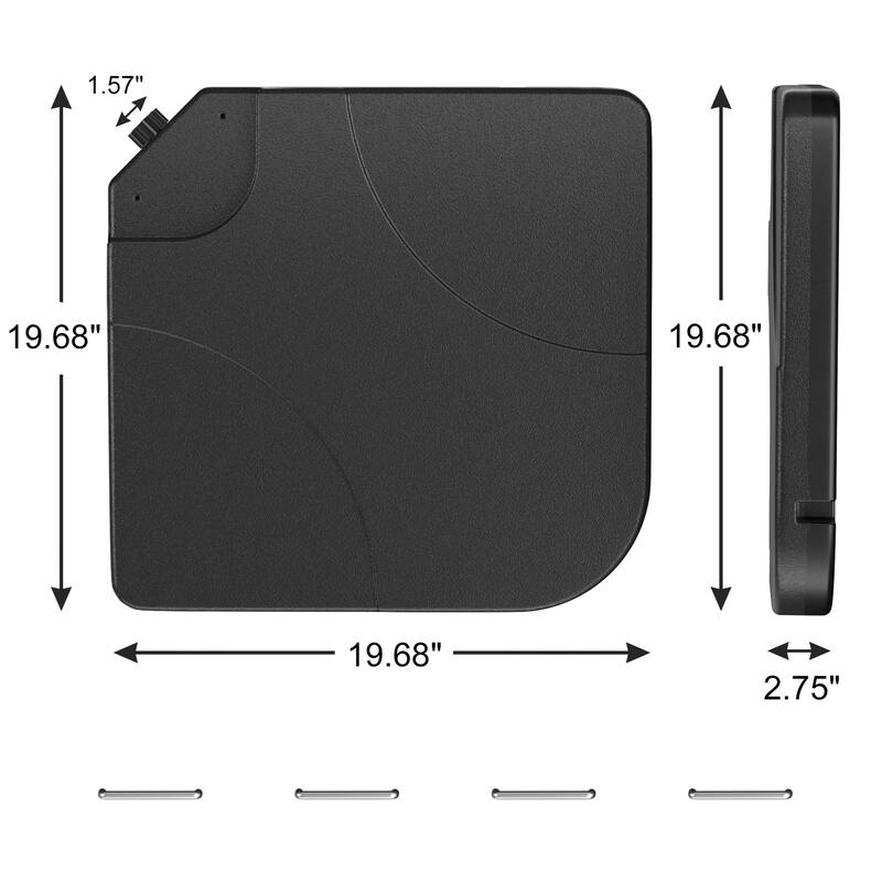 4-Piece Heavy Duty Cantilever Offset Patio Umbrella Base, Water & Sand Filled Weighted Base for Garden, Backyard and Poolside