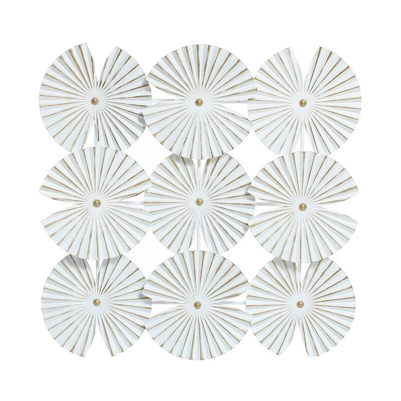 White and Gold Metal Abstract Seashell Wall Decor