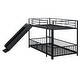 preview thumbnail 9 of 18, Unique Design Twin over Twin Size Metal Bunk Bed with Slide and Guardrails