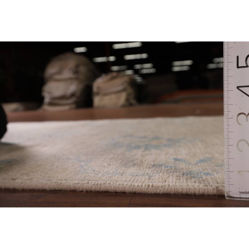 Earth Tone Oushak Vegetable Dye Runner Rug Hand-Knotted Wool Carpet - 2'11" x 9'8"