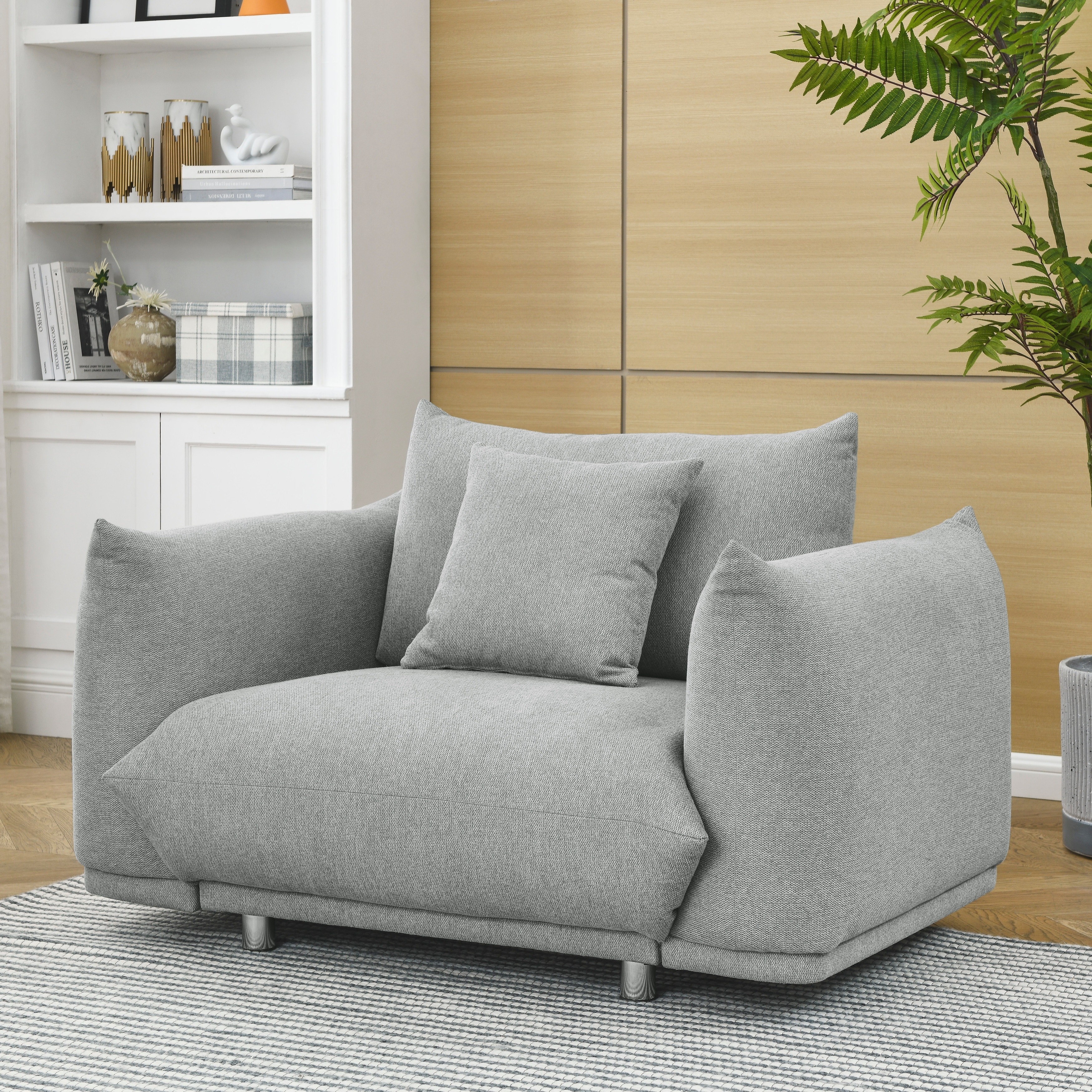 Modern Single Sofa Chair Upholstered Deep Seat Sofa Bed