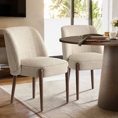 19.5" Seat Height Upholstered Solid Wood Full Back Dining Side Chair