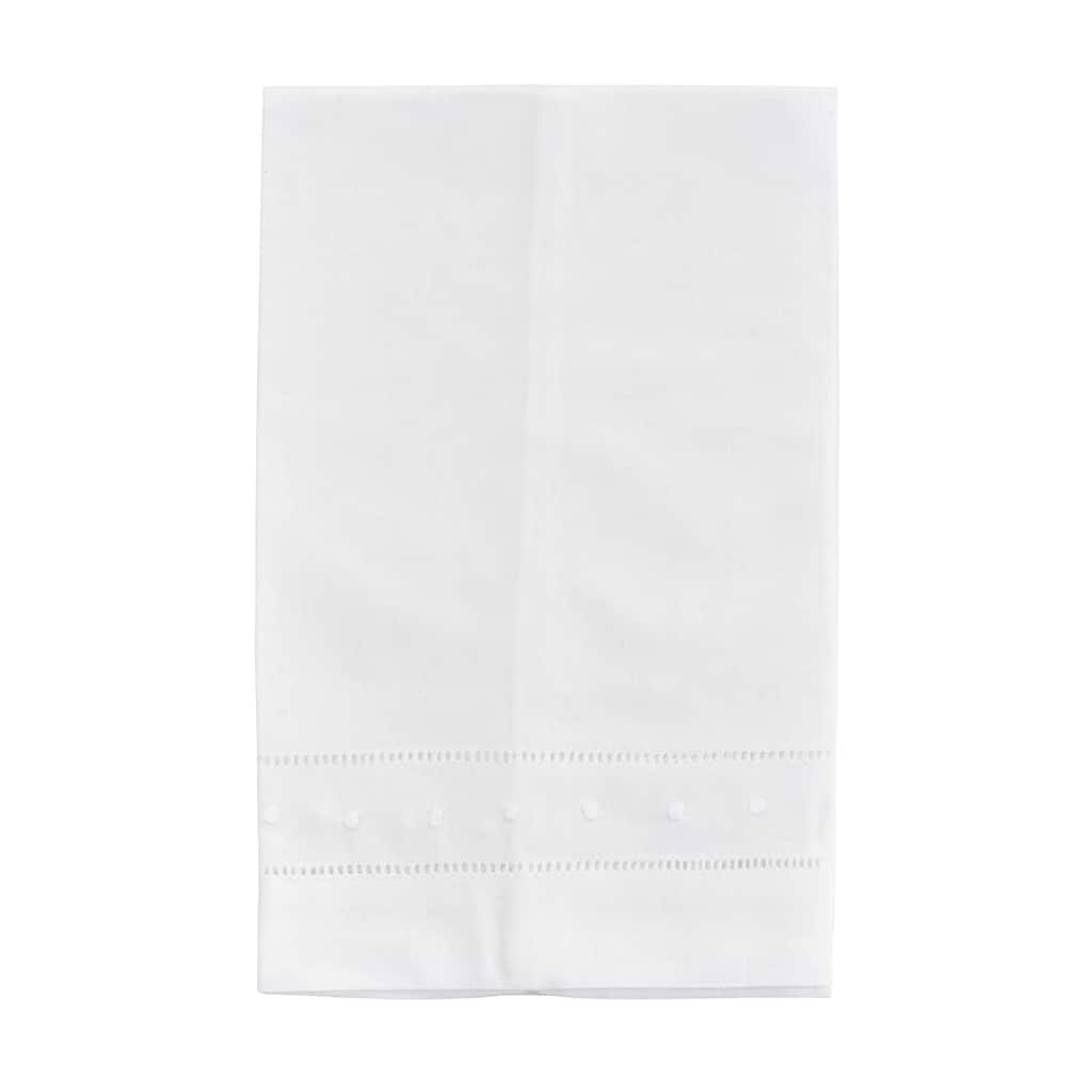 Classic Swiss Dot Hemstitched Linen Blend Guest Towel - Set of 12 pcs - 14"x22"