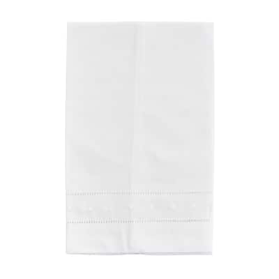 Classic Swiss Dot Hemstitched Linen Blend Guest Towel - Set of 12 pcs - 14"x22"