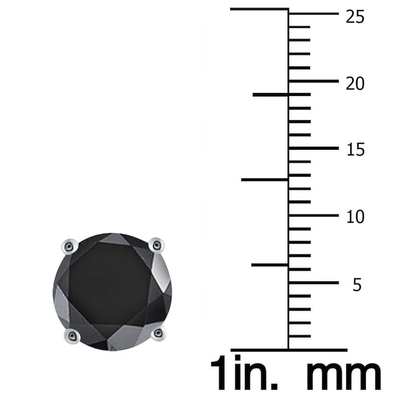 Marquee 5 Carat TW Black Diamond Stud Earrings in 14K White Gold