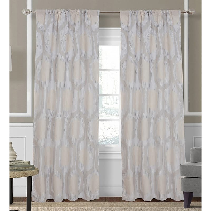 Hexagon Strie Window Curtain Panel Pair - 48" x 84"