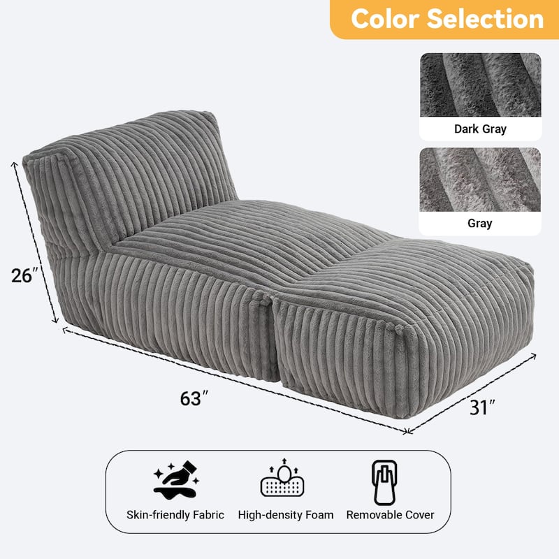 Modular Floor Chaise Lounge - Convertible Sofa Bed for Multi-Scene Use & Compact Spaces