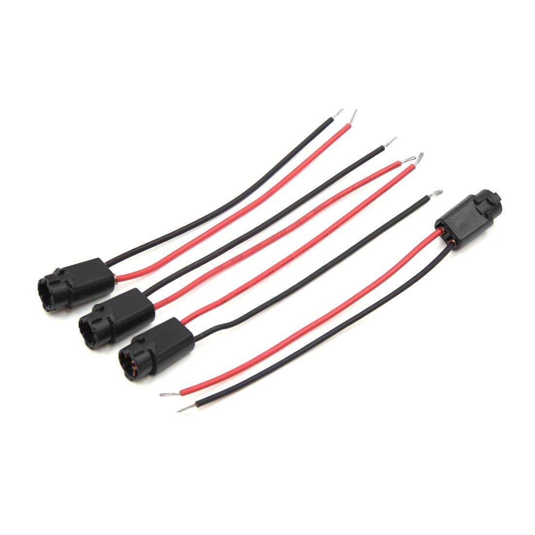 4pcs T5 Led Lamp Dashboard Indicator Light Socket Bulb Harness Wire For Car