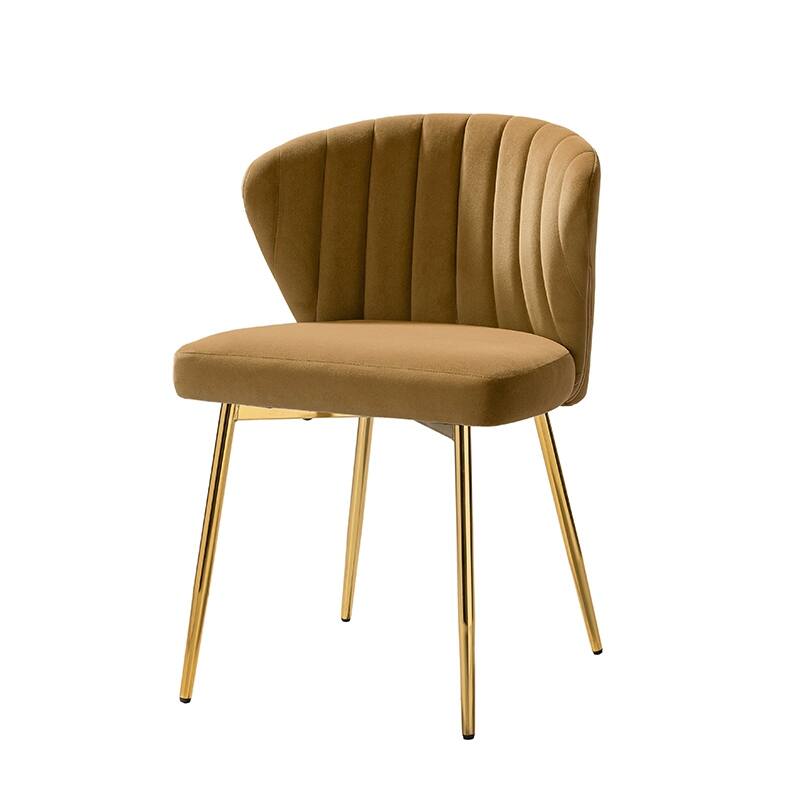 Aruna 20" Modern Velvet Tufted Back Accent Chair with Metal Legs by HULALA HOME