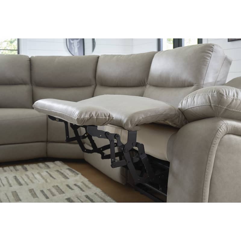 Signature Design by Ashley Brannigan Gray 5-Piece Power Reclining Sectional - 142" W x 142" D x 42" H