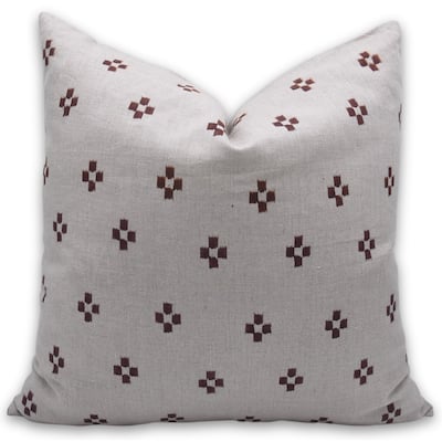 Fabdivine Linen Outdoor Sofa Block print pillow Cover