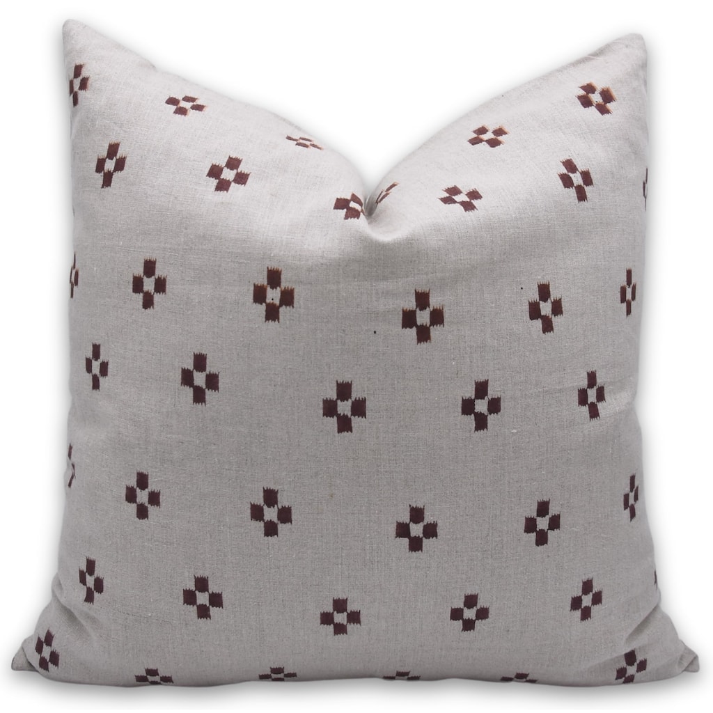 Fabdivine Linen Outdoor Sofa Block print pillow Cover