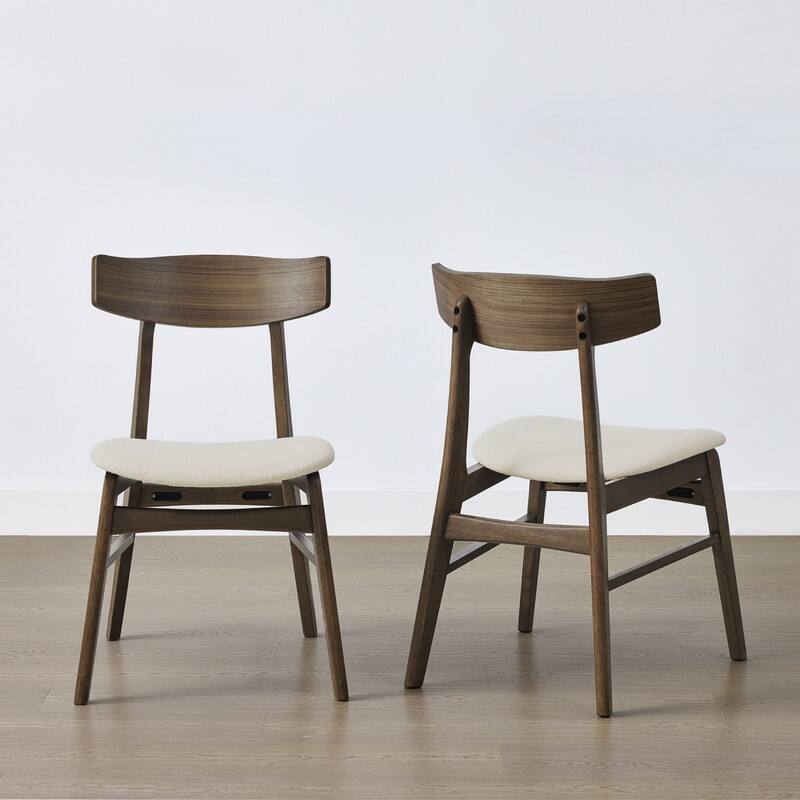 Spruce & Spring Modern Farmhouse Dining Chair with Solid Wood Frame and Upholstered Seat