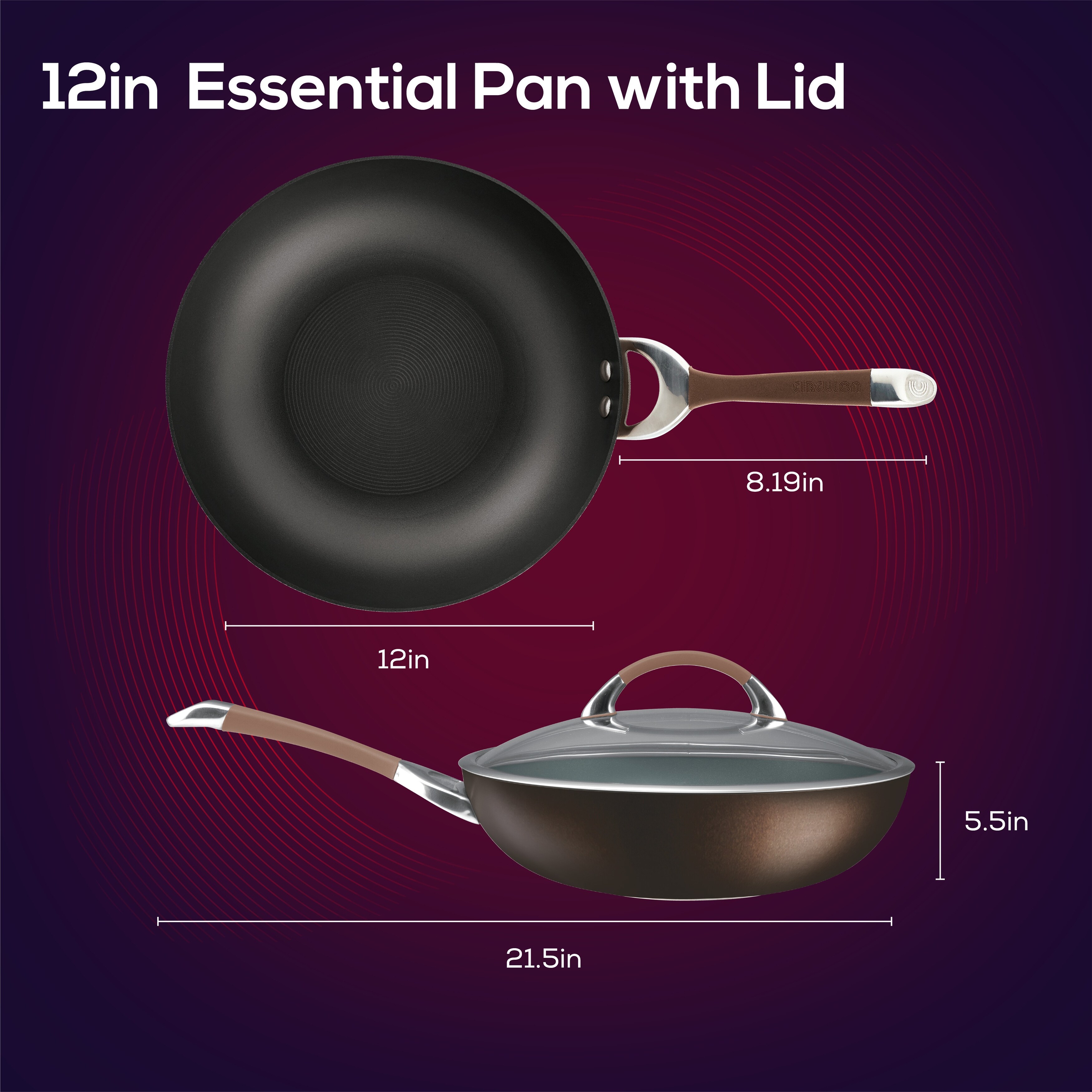 Circulon Symmetry Hard-Anodized Nonstick Cookware Induction Pots and Pans  Set, 11-Piece, Chocolate - Bed Bath & Beyond - 6243251