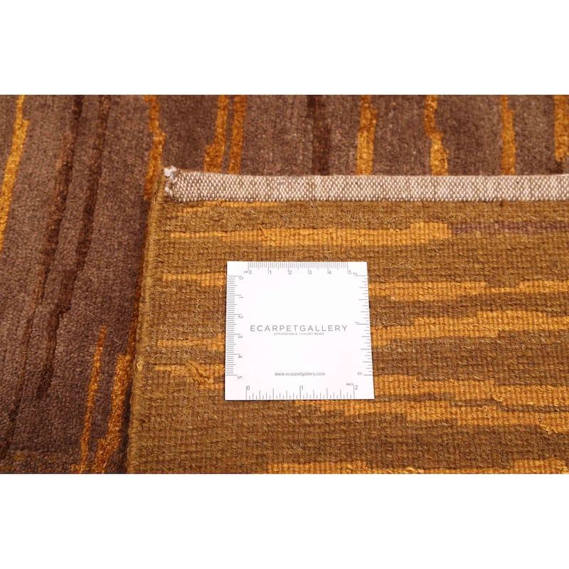 ECARPETGALLERY Hand-knotted Opulence Brown Silk, Wool Rug - 5'1 x 8'0