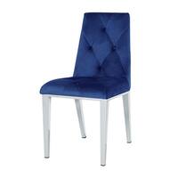 Modern luxury home furniture dinning room chairs chrome legs Blue ...