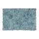 Home Weavers Bellflower Collection Absorbent Cotton Machine Washable Bath Rug - Blue