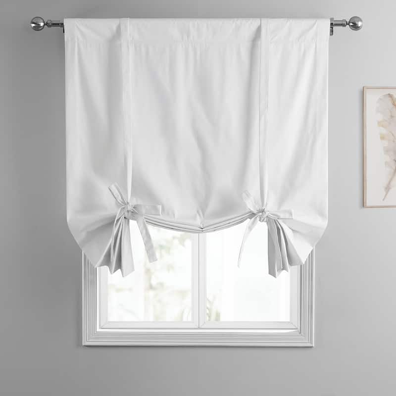 Exclusive Fabrics Solid Blackout Cotton Tie-Up Window Shade (1 Panel)
