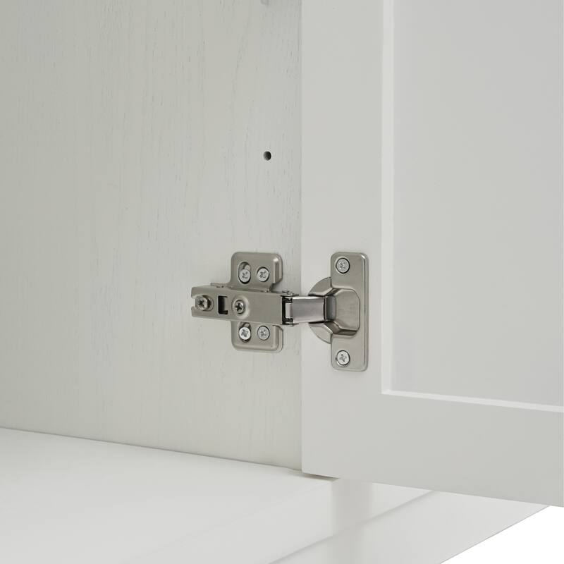 Modern Elegant Sideboard with 4 Doors, Height Adjustable, for Study, Entryway, and Living Room, White