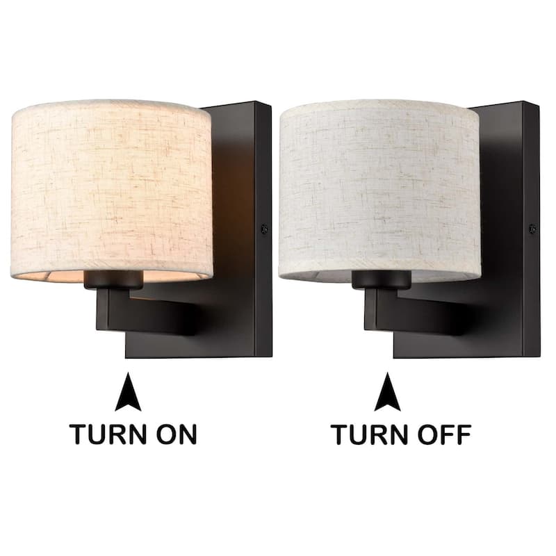 Sardinia Wall Sconces Fabric Shade Wall Lamps - Set of 2