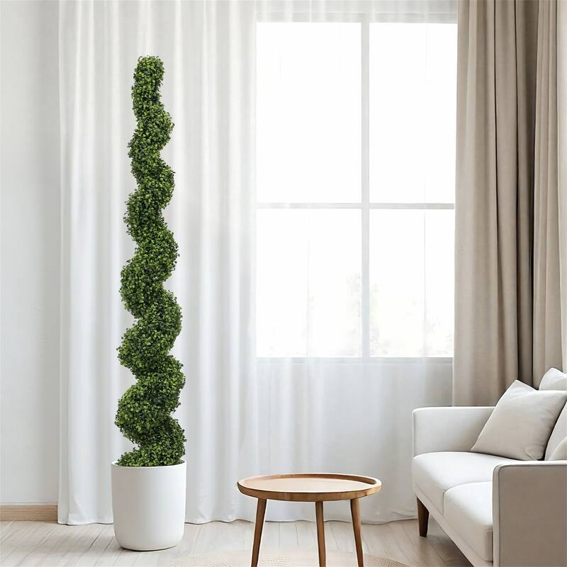 2-Pack 6FT Artificial Spiral Topiary Trees