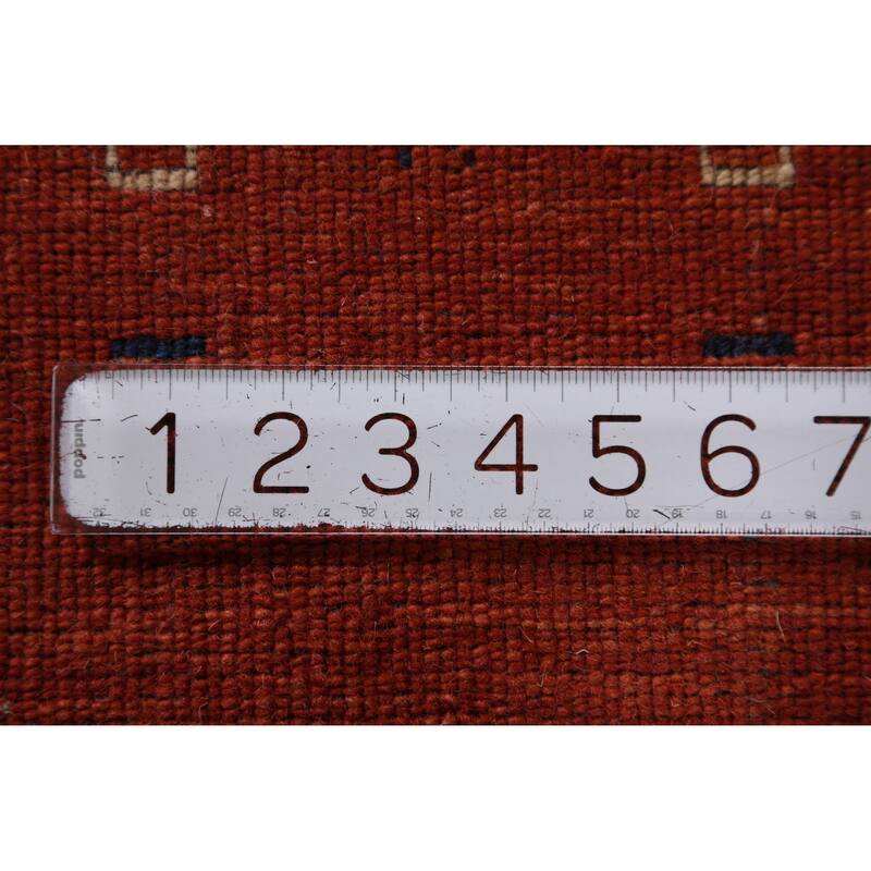 Hand Knotted Oriental 100% Wool Carpet Tribal Animal Pictorial Oranges & Rust Gabbeh Area Rug - 4' 11'' X 2' 10''