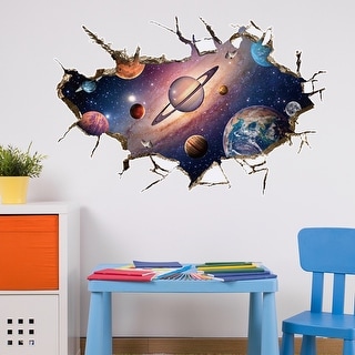 Walplus Solar System 3D View Wall Sticker Peel and Stick Nursery Decor