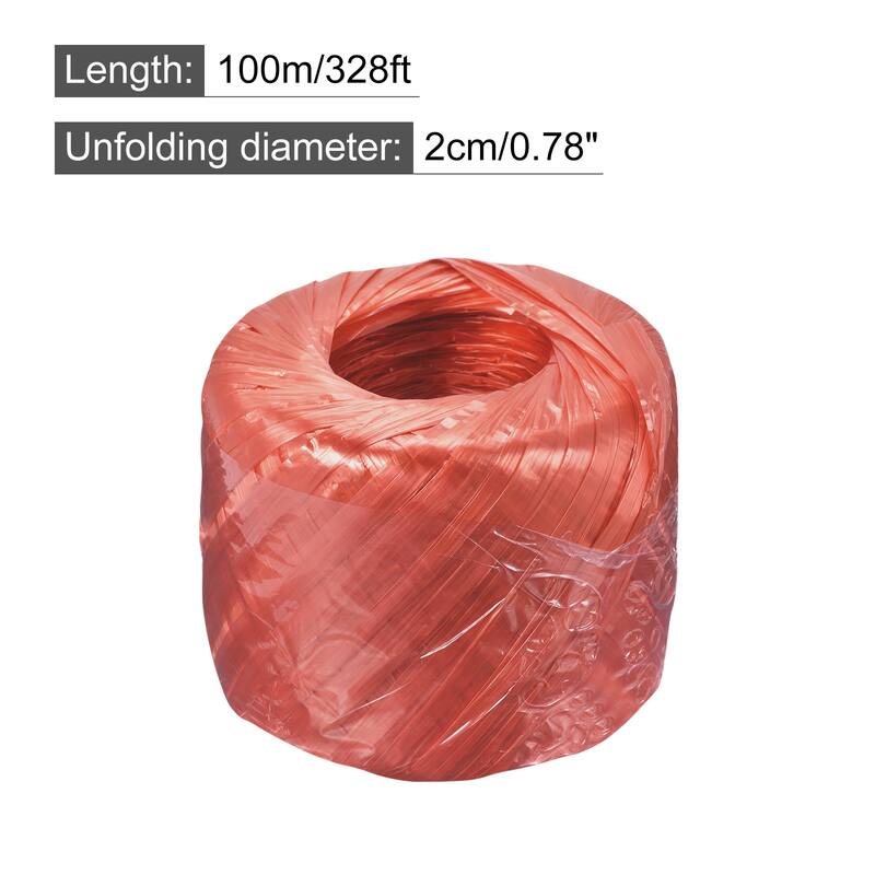 Polyester Nylon Plastic Rope Twine Household Bundled for Packing ,100m Red 1Pcs