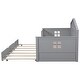 preview thumbnail 16 of 34, Charming House-shaped Design Wooden Daybed with Fence, Trundle and Smart Sensor Lights, Twin size