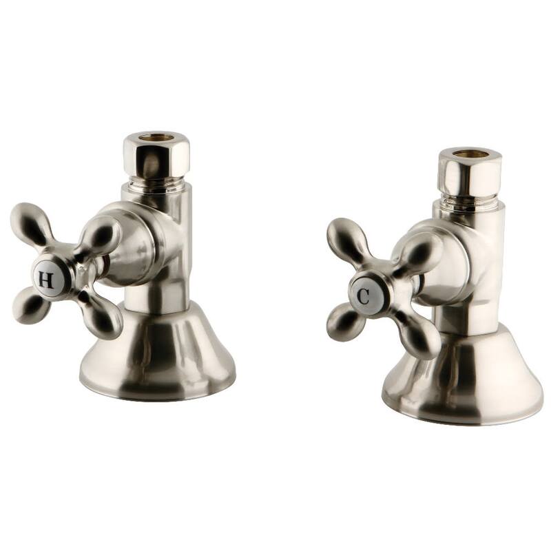 Kingston Brass Trimscape Straight Stop Shut Off Valve - Brushed Nickel